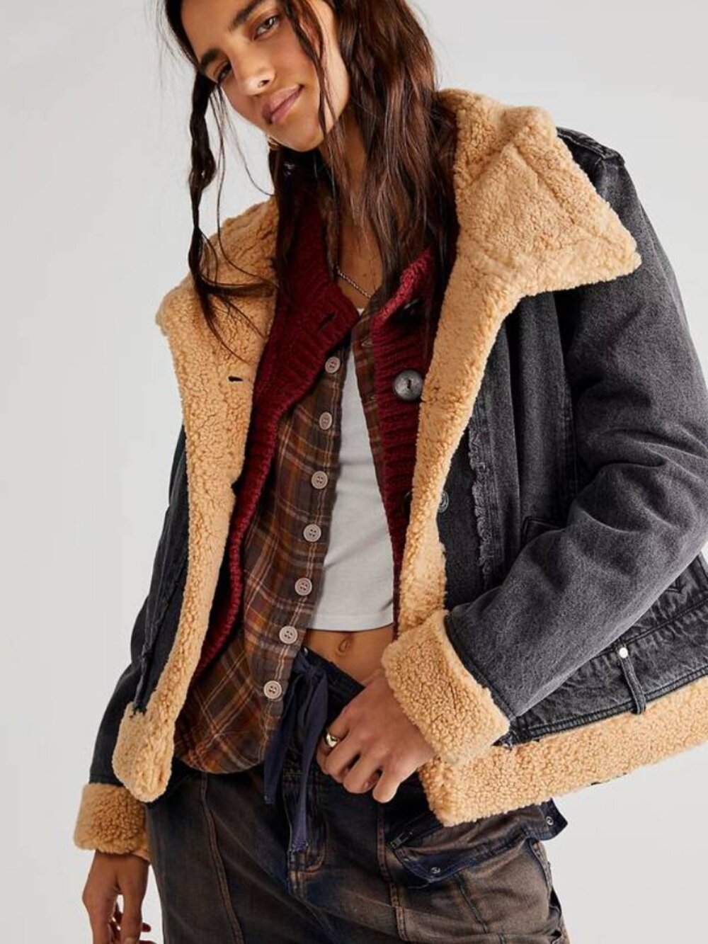 NEW WE THE FREE Rylee Denim Moto Jacket Women’s